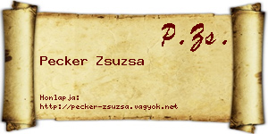 Pecker Zsuzsa névjegykártya